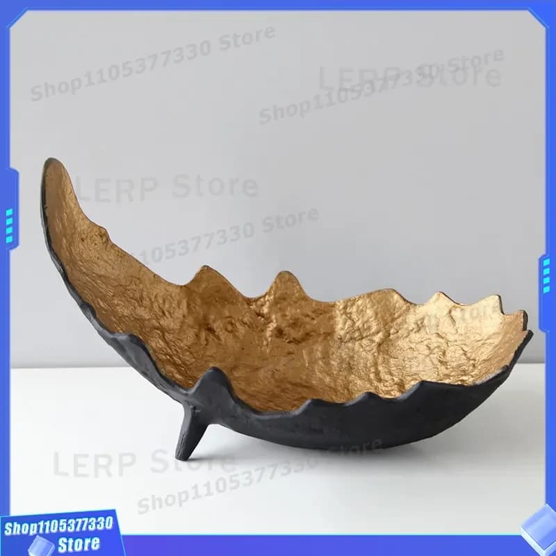 Modern Simple Aluminum Casting Fruit Plate Creative Ornament for Living Room Dining Table Coffee Table Jewelry Display Model