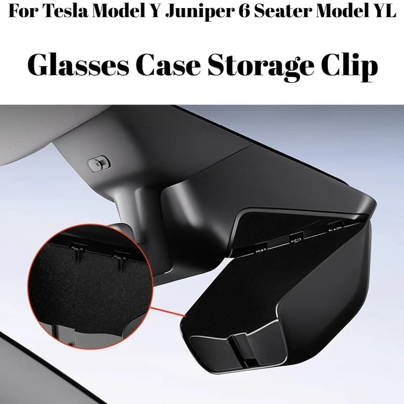 For Tesla Model Y Juniper 6 Seater Model YL Sunglasses Case Glasses Storage Clip Holder Interior Practical Auto Accessories Part