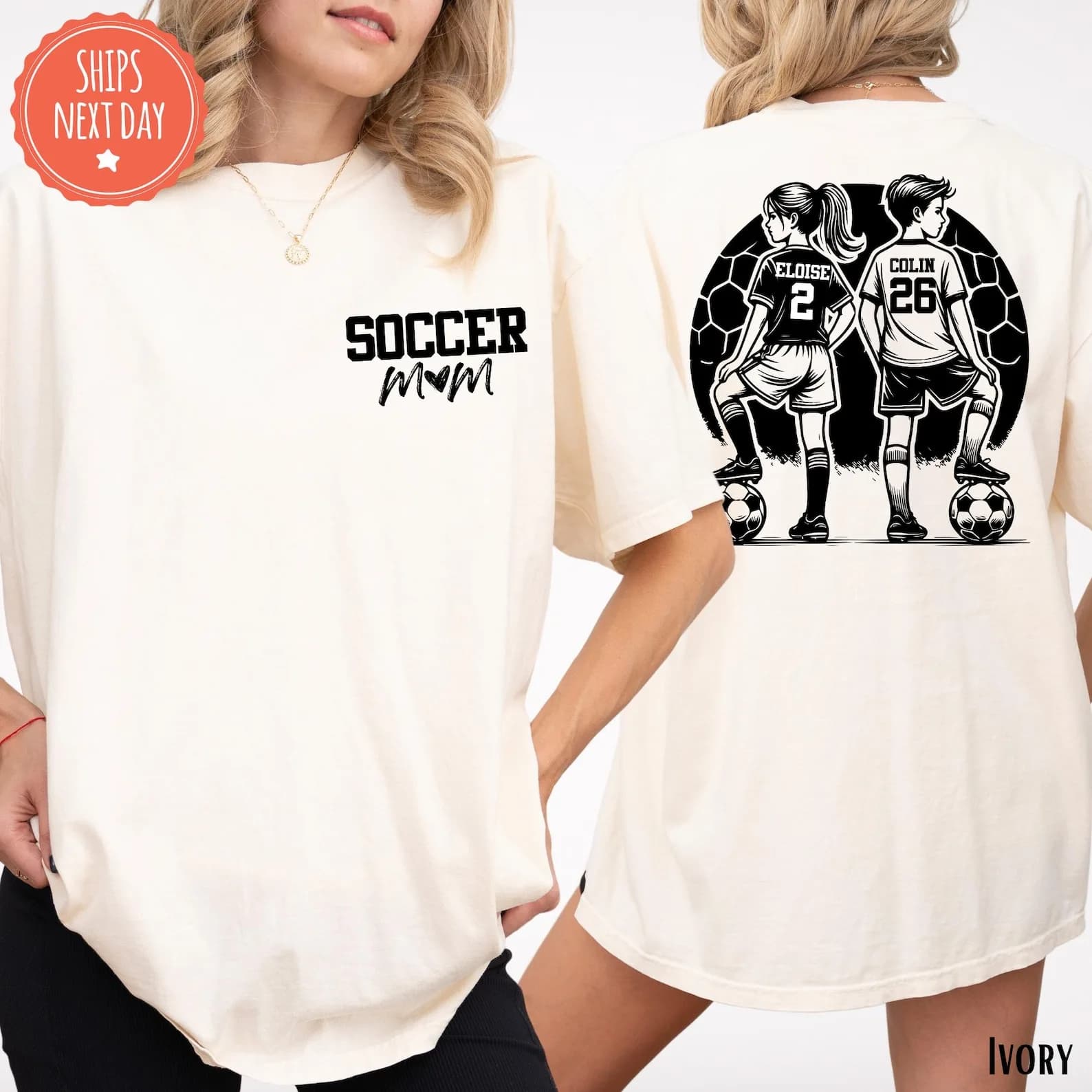 Personalized Soccer Mom Shirt Women Design kids Name And Sport Number Tees Custom Soccer Mama Tshirt Gift Soccer Fans Cheer Tops