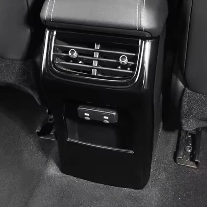 For GWM Great Wall Tank 300 2022-2023 ABS Carbon Car armrest box rear anti kick air outlet decorative frame sticker accessories