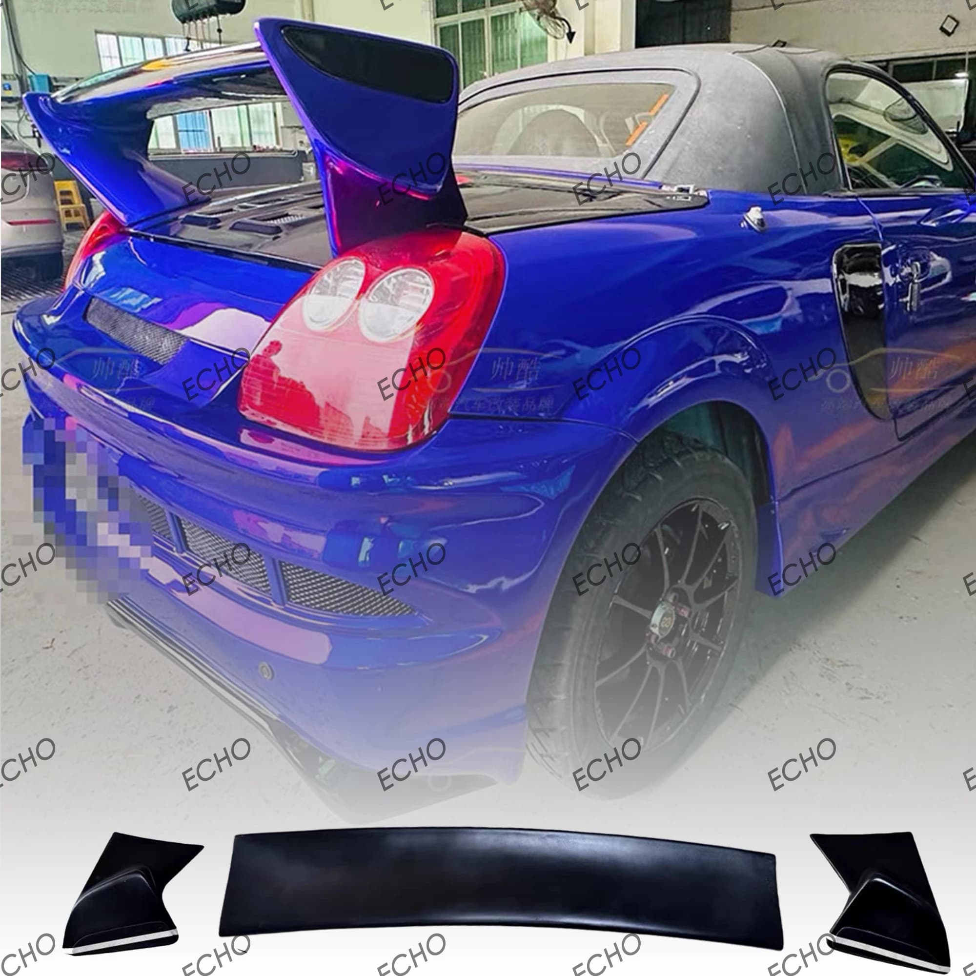 Carbon Fiber TRD Style Rear Spoiler High Mount Drilled Wing For Toyota MR2 Spyder MRS ZZW30 FRP Option
