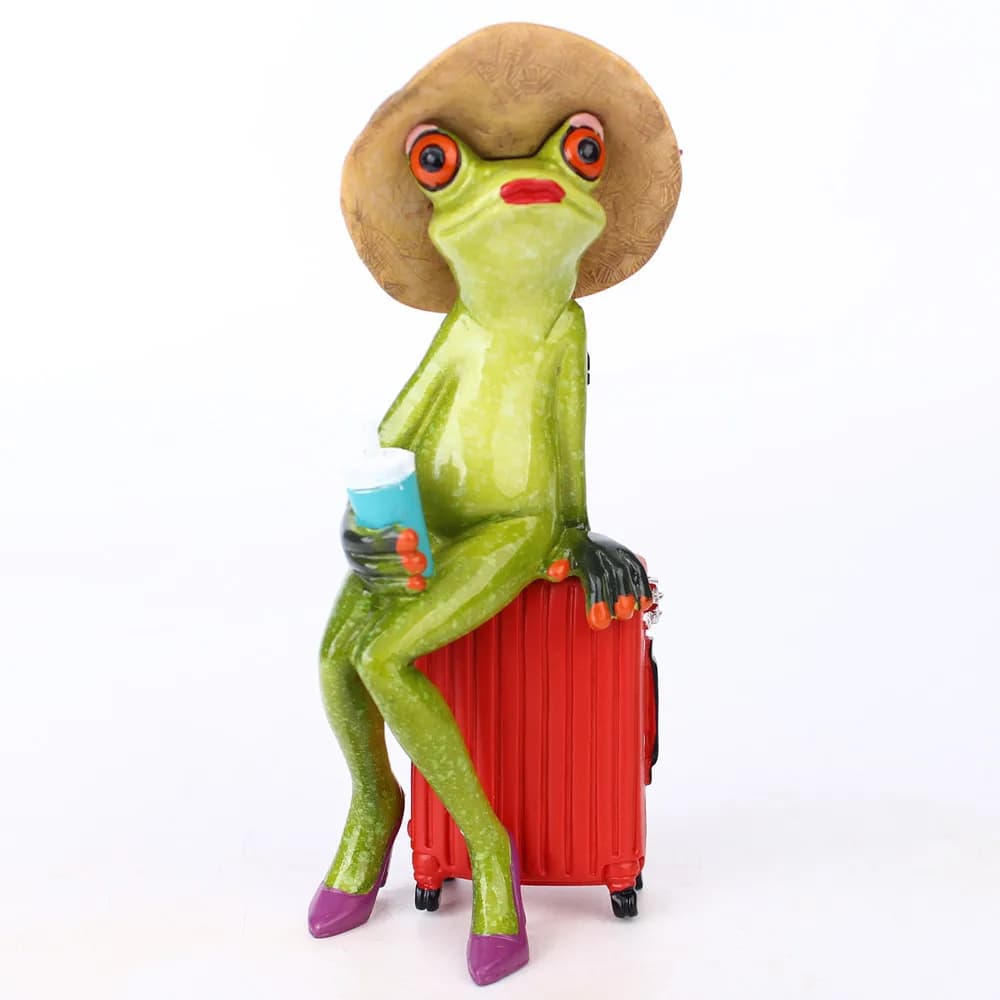 Funny Resin Leggy Frog Figurines Creative Animal Statues Frog Lady Musicians Yoga Home Tabletop Living Room Decoration Crafts