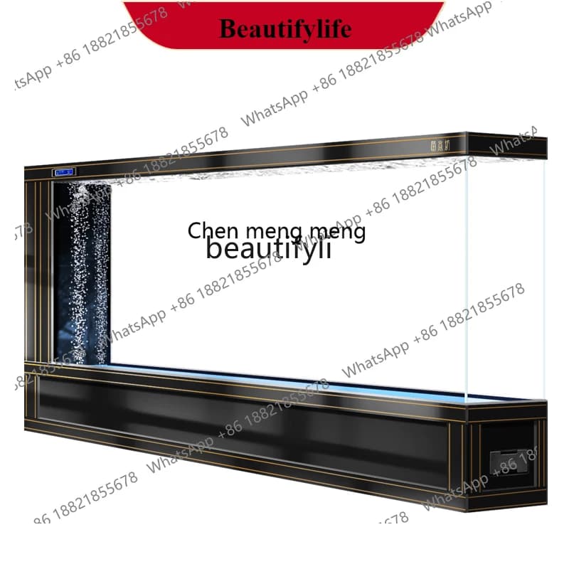 G153 Super large floor-to-ceiling fish tank living room entrance entrance screen partition ultra-white glass water-free box
