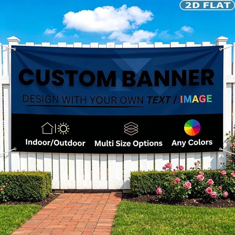 1pc Customizable Banner Sign with Your Own Picture, Logo, or Text, Personalized Banner, Indoor & Outdoor for Home,Party, Event