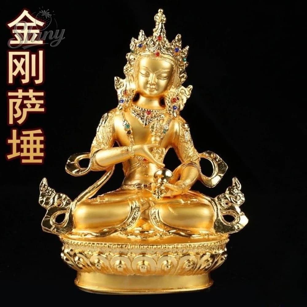 14.5cm Vajrasattva Buddha Gilding Gold Buddha Alloy Metal Buddhist Home Office Decorate Statue Craft Buddha Statue Home Decor