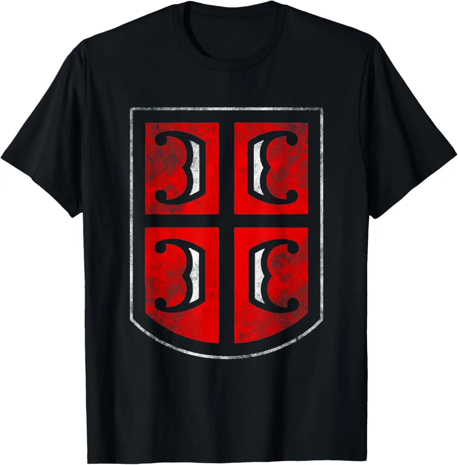 Serbia Serbian Serb Coat of Arms Flag CCCC T-Shirt Short Sleeve Casual 100% Cotton Shift