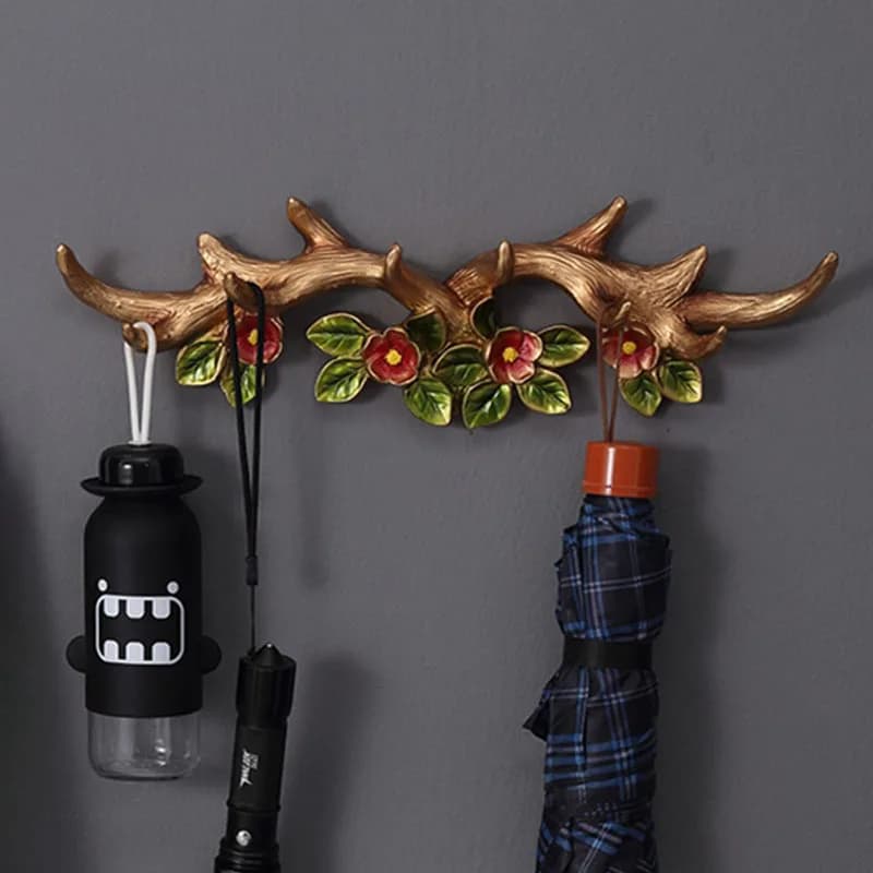 Deer Horn Hook European Style Wall Mounted Clothes Rack Living Room Bedroom Clothing Store Wall Decoration Hooks Home Decor
