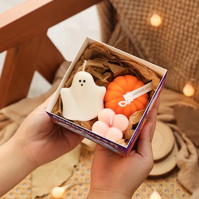 Halloween Ghost Candle Box Set for Souvenirs Holiday Home Decoration Aromatherapy Candles m