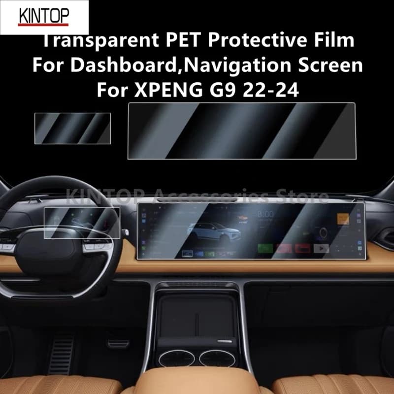 For XPENG G9 22-24 Dashboard,Navigation Screen Transparent PET Protective Film Anti-scratch Accessories Refit