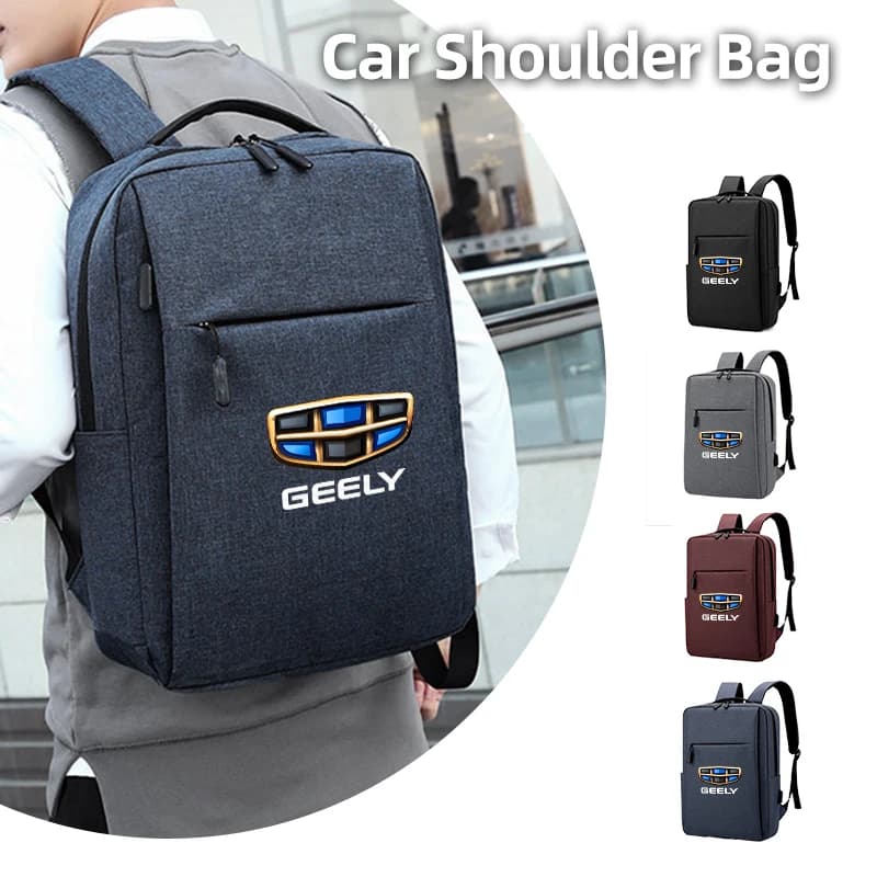 Car USB-Charging Oxford Cloth Backpack Laptop Bag Auto Accessories For Geely Atlas SUV Boyue Borui Coolray Emgrand NL3 EX7 X7