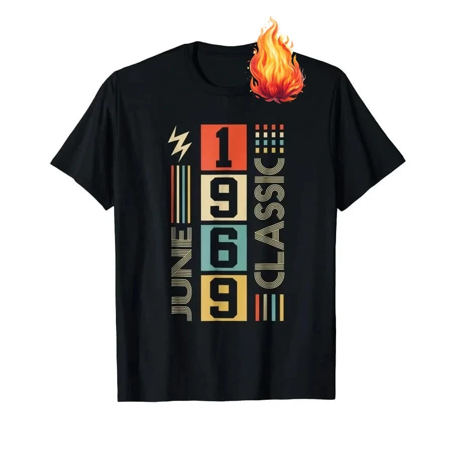 Retro Classic Vintage June 1969 Birthday Gift Adult T-Shirt Summer Cotton Short Sleeve O-Neck Men's T Shirt New S-3XL