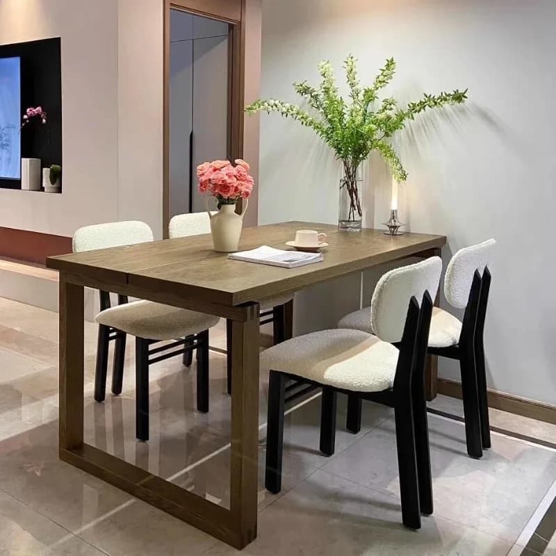 Italian Nordic Dining Tables Square Decoration Wooden Modern Home Dining Tables Nordic Space Saving Juegos De Comedor Furniture