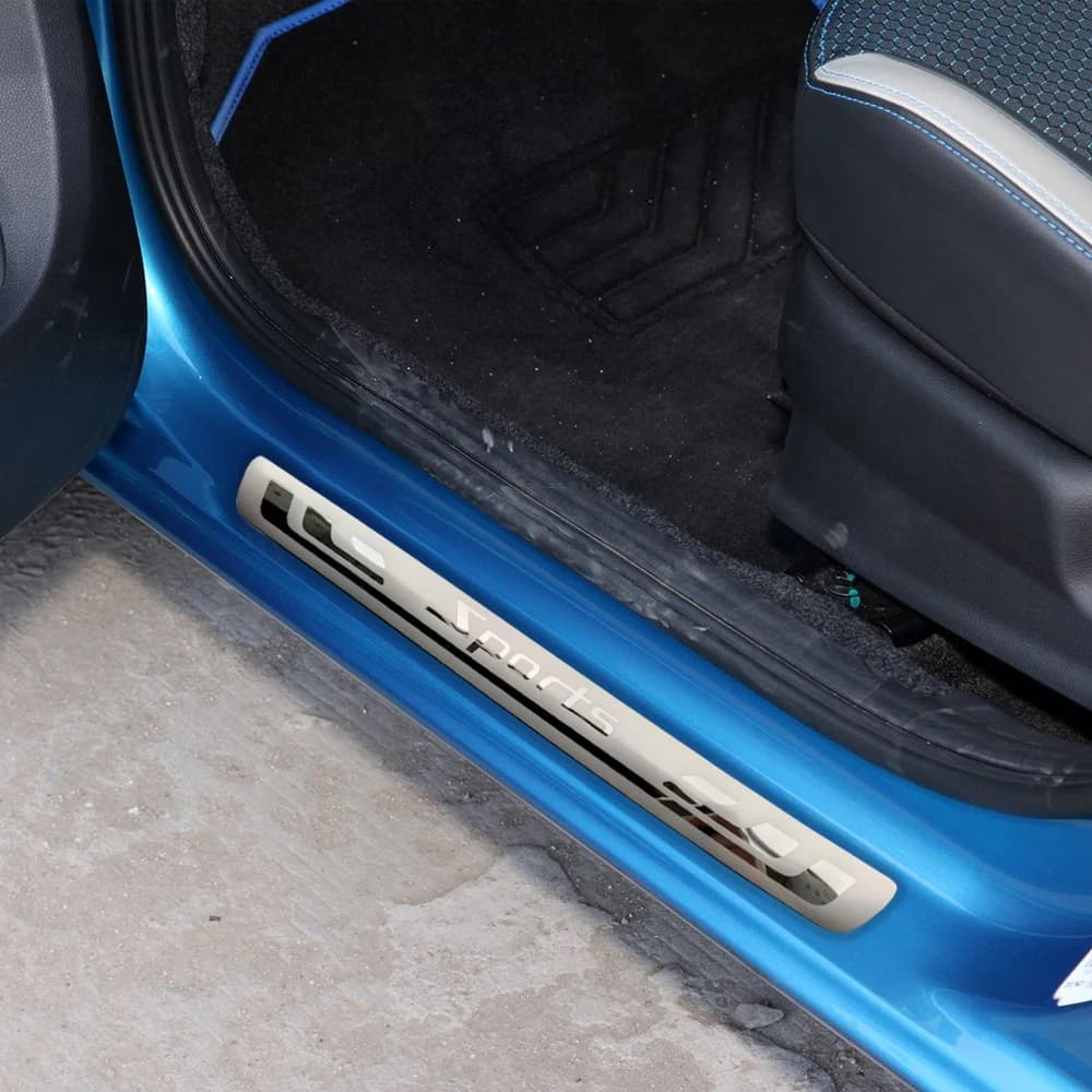 For Renault Kwid Car Door Sill Scuff Plate Pedal Trim Auto Parts Threshold Protection Stickers Accessories 2019 2020 2021 2023