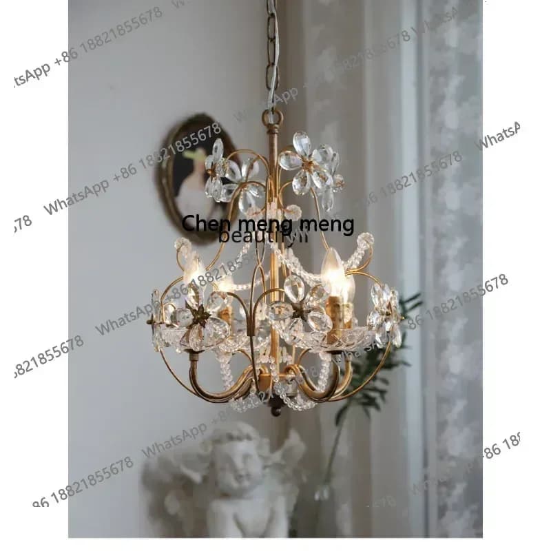 cn8350 LHY yj American Retro French Pastoral Crystal Flower Light Luxury Antique Lamps