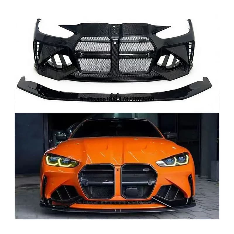 New for G80 G82 M3 M4 Front Lip Spoiler Body Kit Dry Carbon Fiber Front Bumper Exhaust for Style