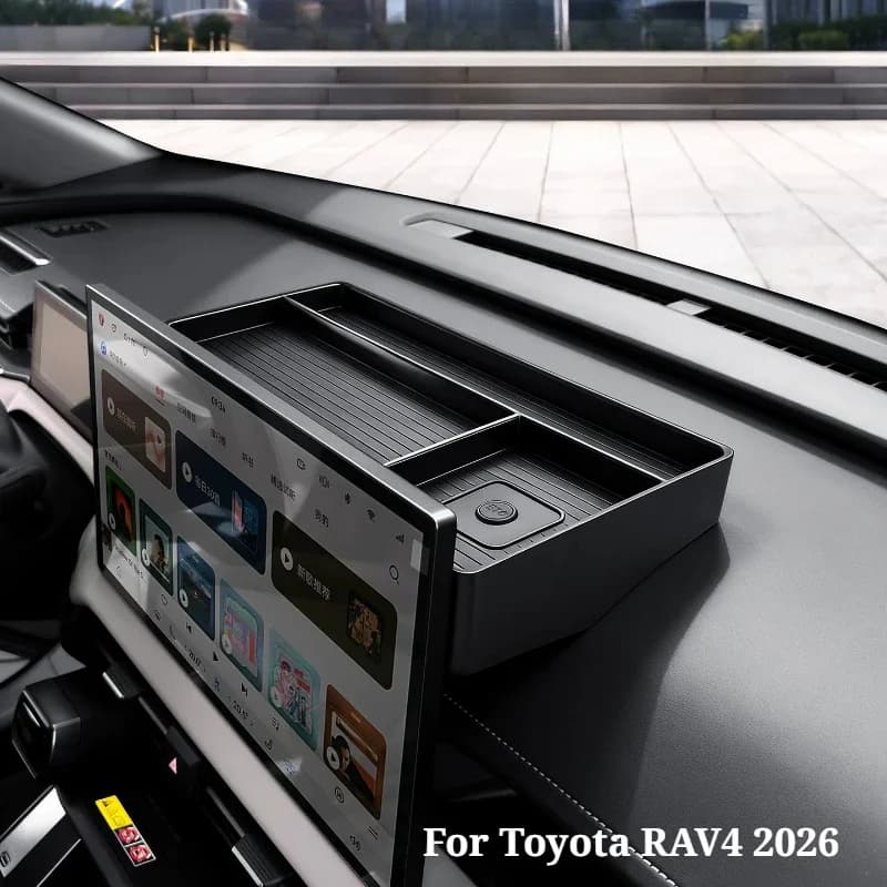 For Toyota RAV4 2026 Silicone Dashboard Screen Storage Box Organizer Tray Interior Non Slip Auto Accessories