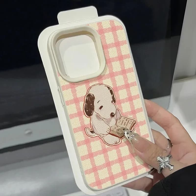 Vintage Dog Litchi Pattern Case For Samsung A05S A06 A07 A15 A16 A17 A34 A35 A53 A54 A55 S23 S24 FE S25 Ultra A26 A36 A56 Case