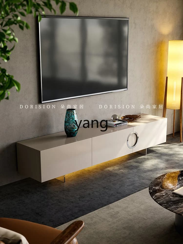 LMM, Italian minimalist TV cabinet Modern minimalist living room floor cabinet Light luxury high-footed TV cabinet