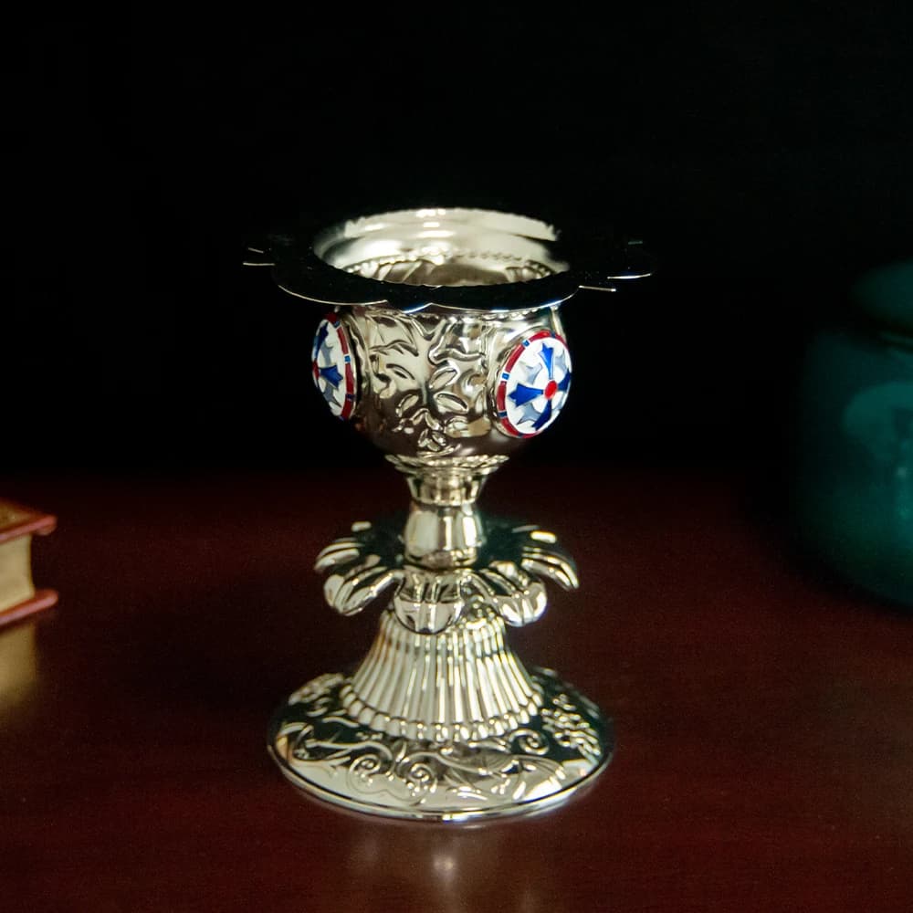 Vintage Church Candle Holder Decoration Family Candle Base Ornaments Complimentary Glass Cup And Oil Lamp Wick Holder Box Gift