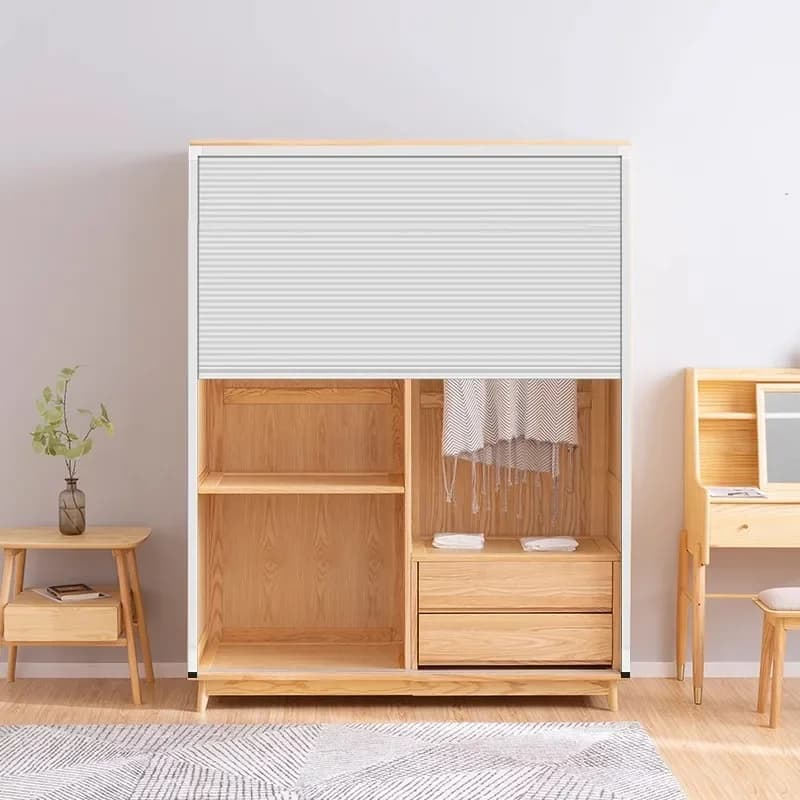 Trackless up and down pull air conditioner partition honeycomb folding door curtain invisible sliding door bedroom kitchen