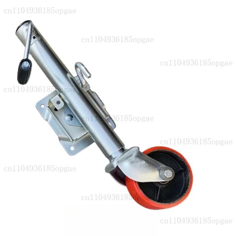 Hand crank side crank trailer jack support guide wheel