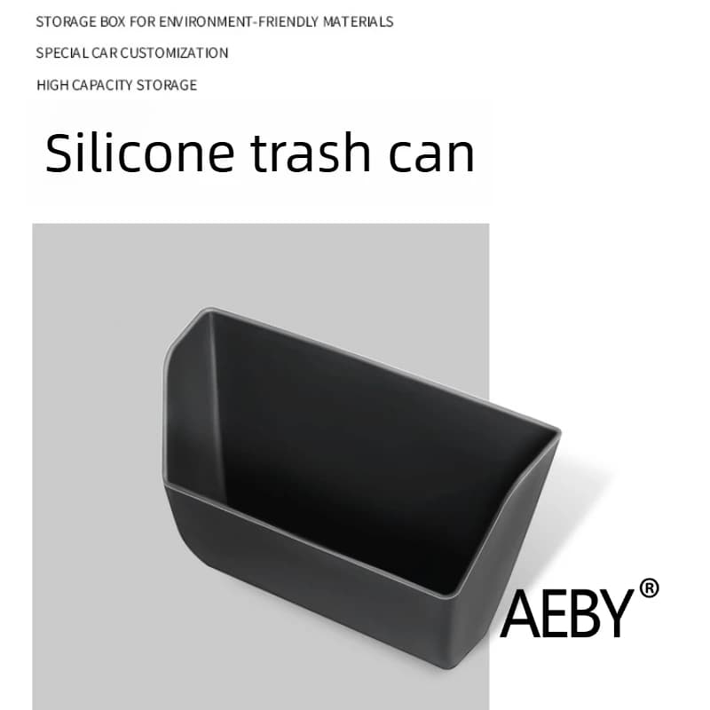For BYD ATTO 3 2022-2024 Rear Seat Silicone Storage Box & Trash Bin,Multi-Compartment Organizer with Lid,Silicone trash can