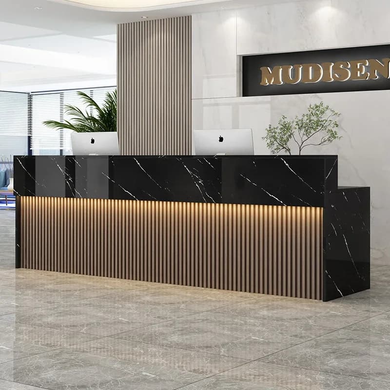 American Retro Reception Desks Nordic Luxury Customer Center Shop Counter Storage Beauty Salon Office Furniture Mottakestol FYRD