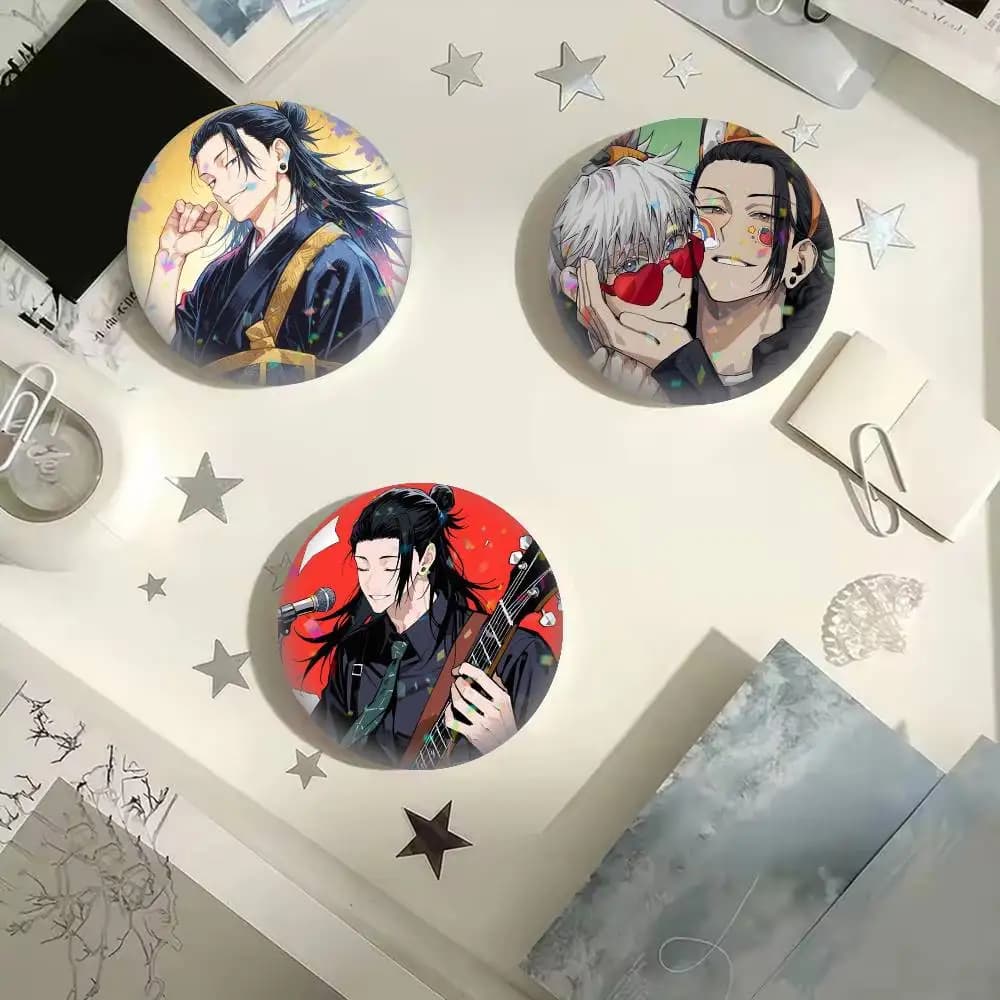 Cartoon Geto Suguru Jujutsu  25mm 32mm 44mm 58mm 75mm Brooches Badges Pins for Accessories Gift