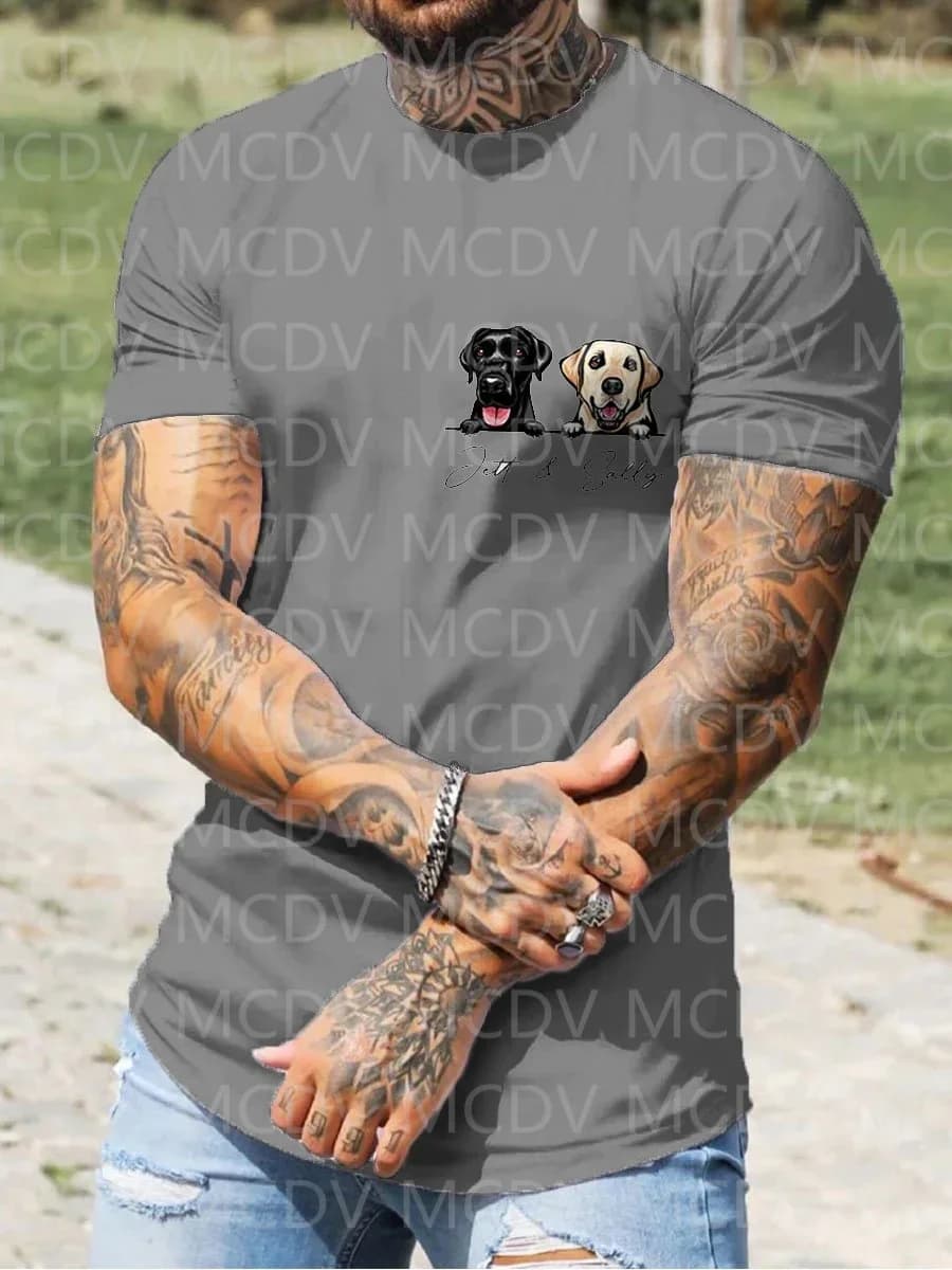 Summer Men's Love Dog Make Me Happy T-Shirt The Colorful The Best He Him Hole LGBT 3D Printed T Shirt