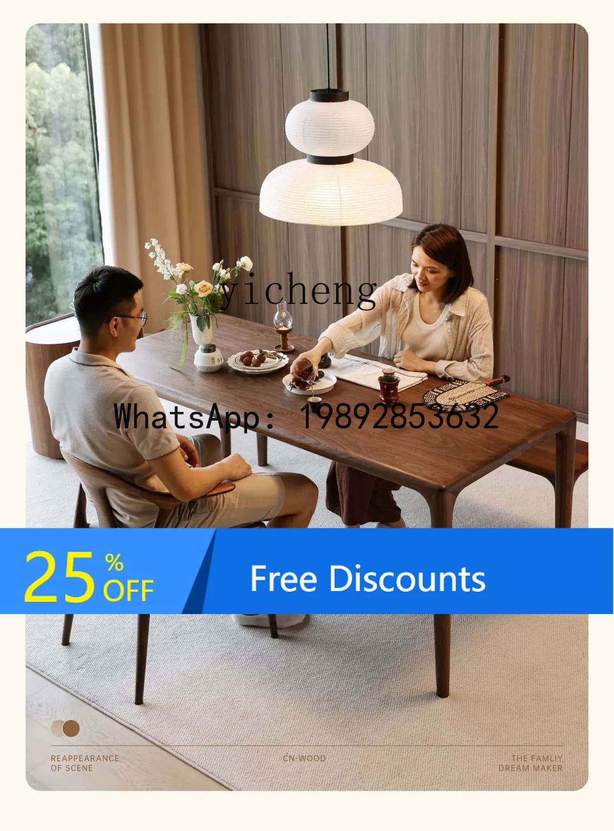 AA table  all solid wood rectangular eating table household log furniture desk tea table