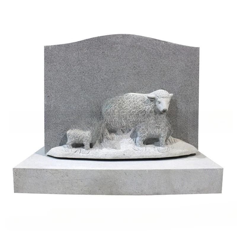 Animal plastic art engraving tombstone, natural granite European and American cemetery stone