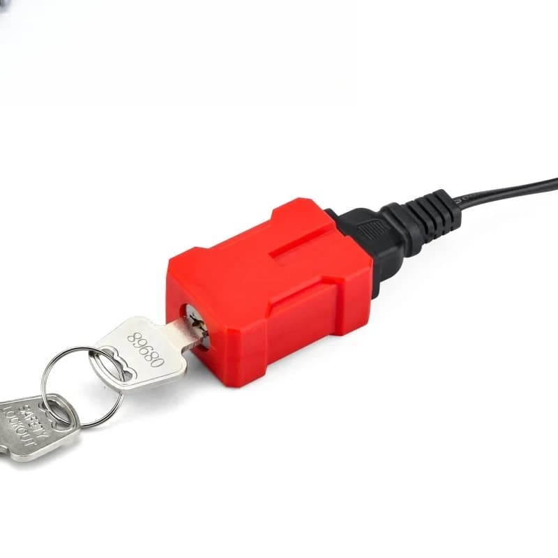 American Standard Electrical Cord Plug Lockout LOTO Locks with Keys for Shutdown Compatible with 2 & 3 Prong Plugs