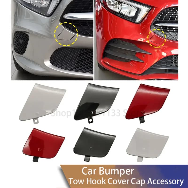 For Mercedes W177 A Class 2013-2018 Front Bumper Tow Hook Cover 1778851900 Black Precision Fit A180 A200 A260 Easy Install