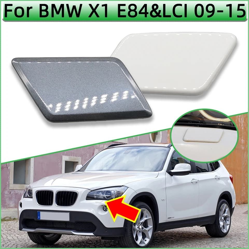 Car Accessories For BMW X1 E84 LCI Ordinary Version 2009-2015 Headlight Washer Nozzle Cover Sprayer Cap Trim Painted