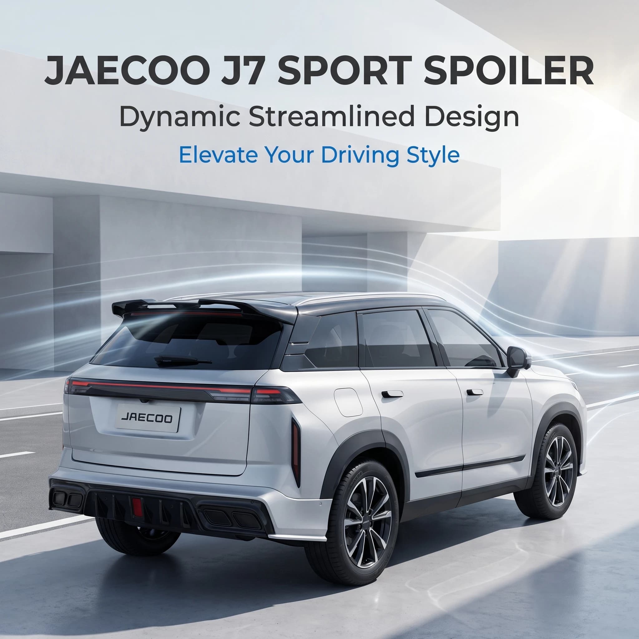 For 2023 2024 2025 2026 JAECOO J7 Rear Spoiler Universal Fit All Petrol & PHEV Gloss Black No Drill Installation Body Kit