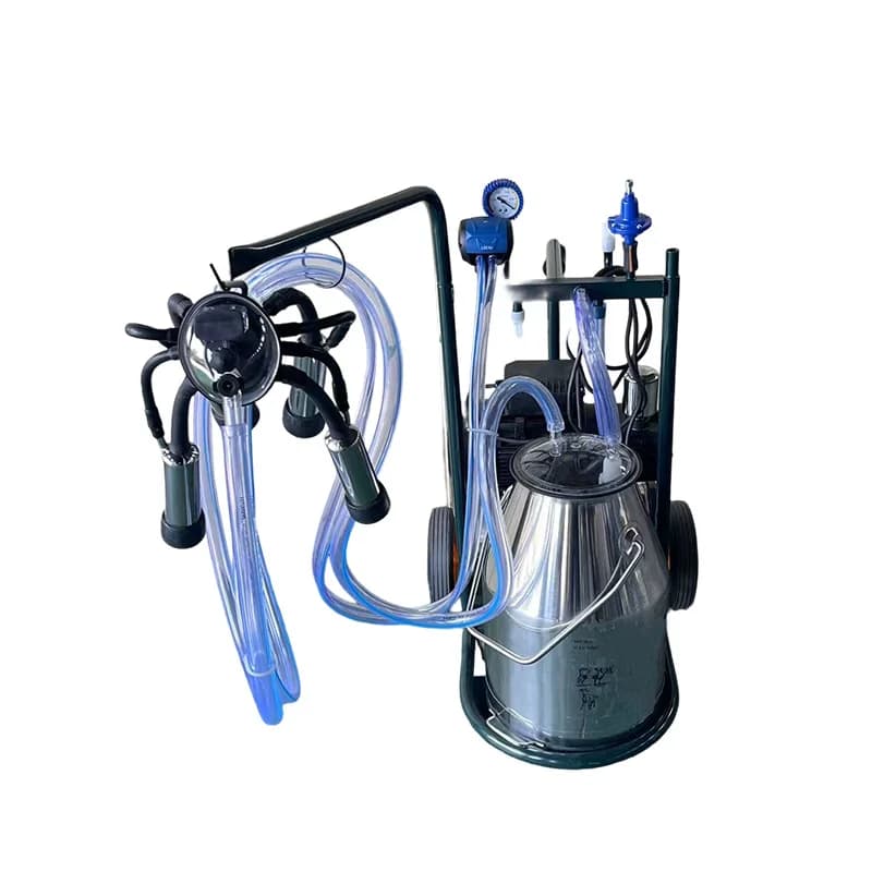 Portable Movable Milking Machine with Vacuum Pump Pulsator for Cattle Sheep Farm Veterinary Milking Vacuum Milking Equipment