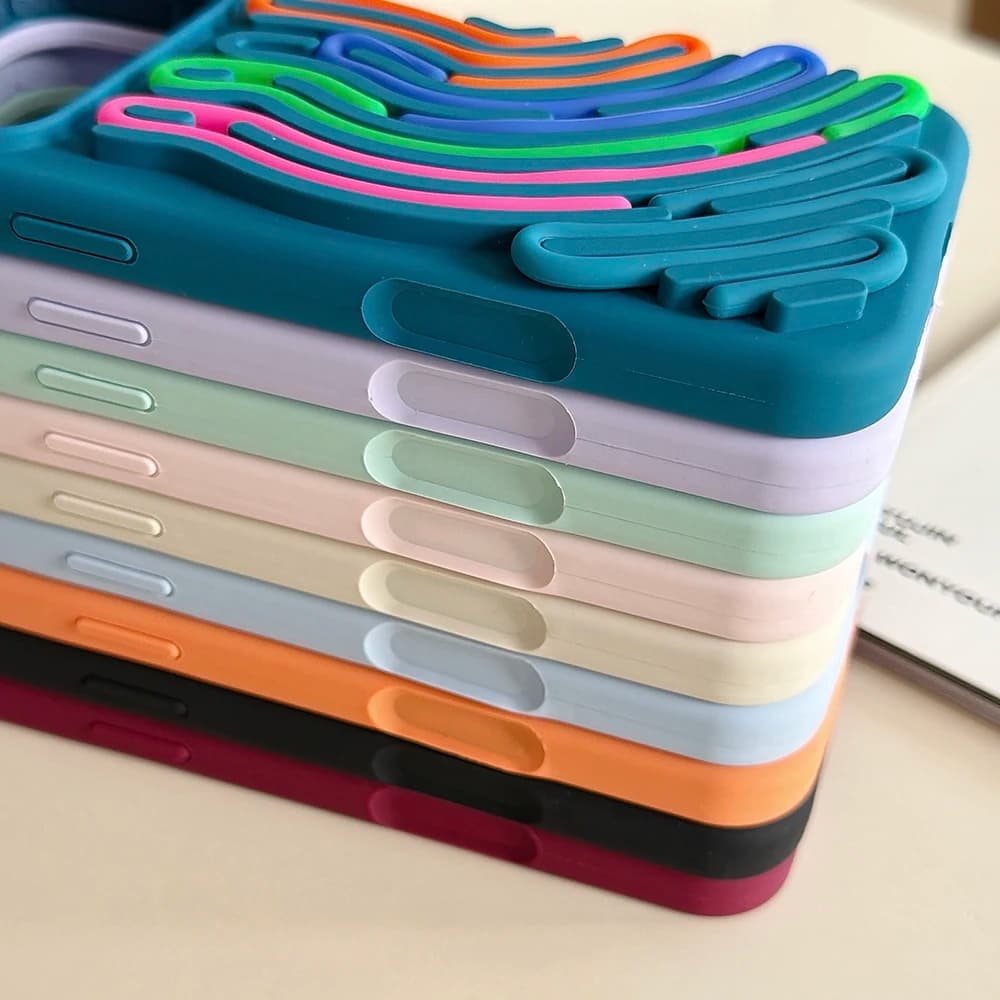 3D Fun Creative DIY Arc Maze Phone Case For iPhone 18 17 16 15 14 13 Pro Max Soft Silicone Shockproof Protection Cover Funda