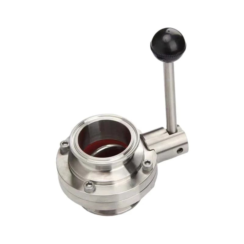 304 stainless steel quick-release chuck butterfly valve hygienic manual quick-connect clamp butterfly valve D81F