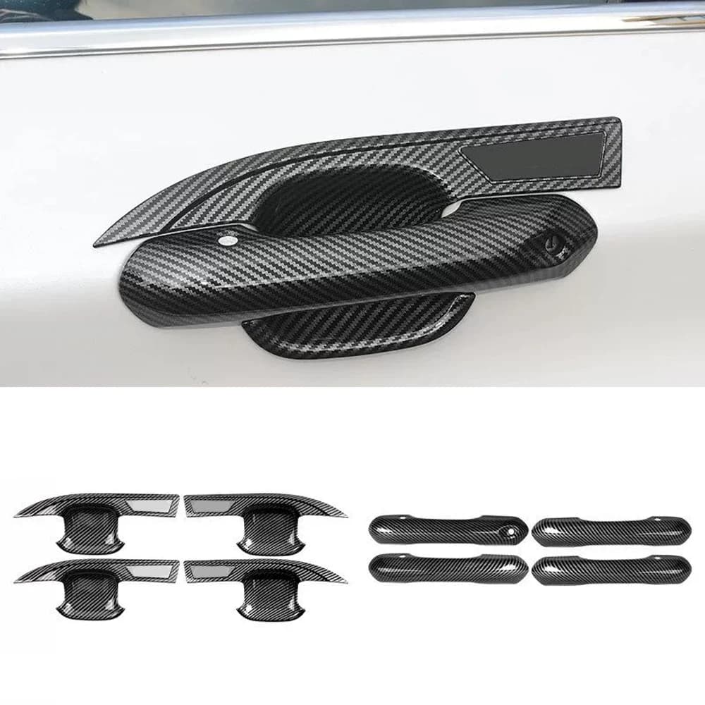 For Ford Explorer 2020 2021 2022 2023 2024 Carbon Fiber Car Door Handle Car Accessories External Protective Trim Stickers