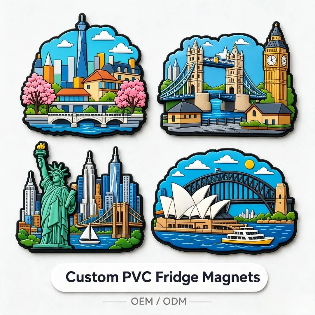 Personalized Fridge Magnets Customized City Travel PVC Soft Rubber Fridge Magnets Cultural Creative DIY Travel Souvenir