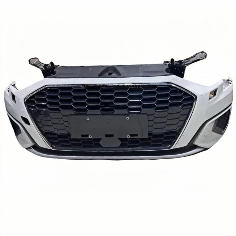 For Audi A3L Front Bumper with Heat Dissipation Fan Equipped with Fog Light Cut-Outs