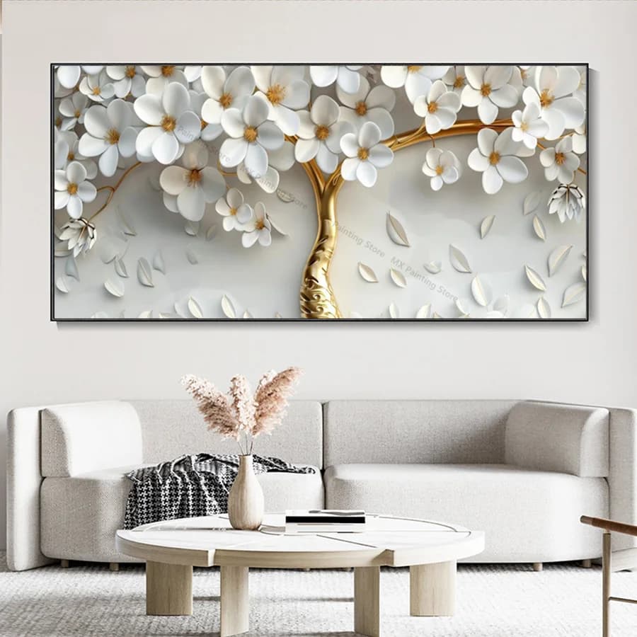 Abstract Art Flowers Tree Canvas Paintings,Modern Wall Decor Picture,Print Poster,Living Room,Home,Bedroom Decor,Gift,No Framed
