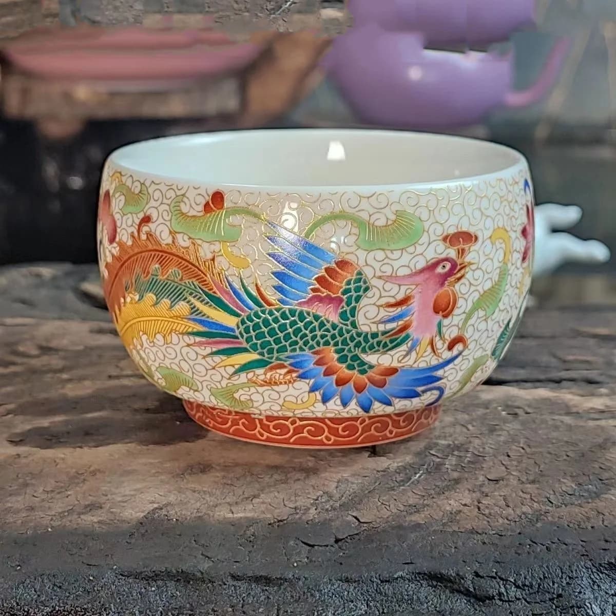 Chinese made multi-color porcelain tea cup master craftsmanship tea cup