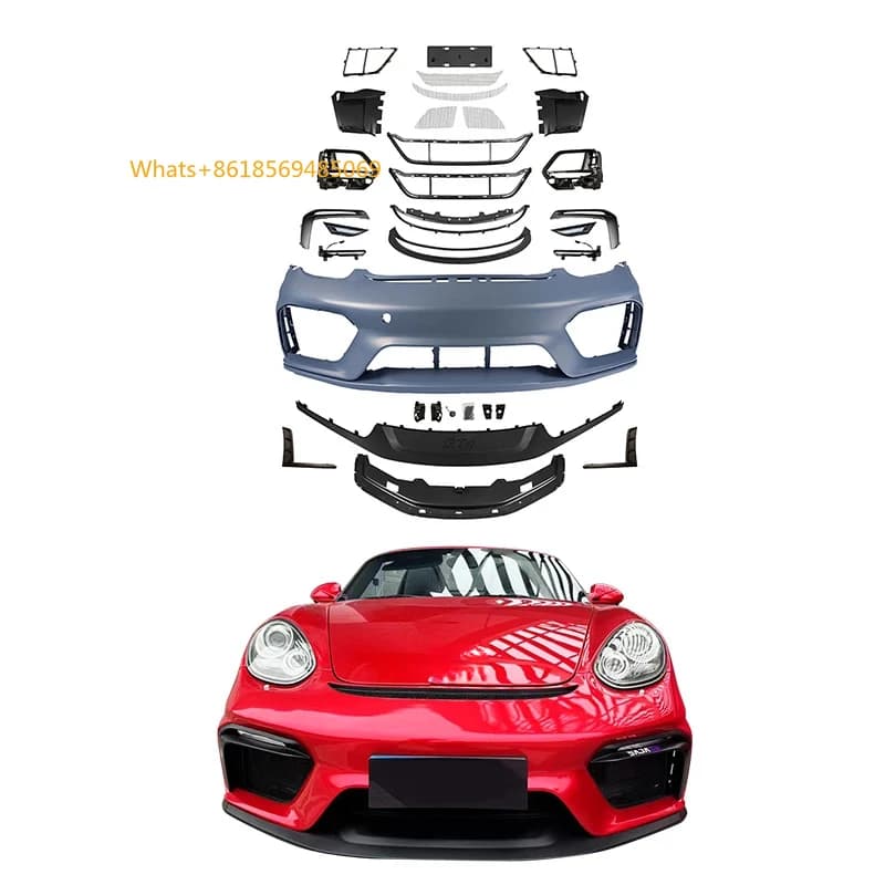 Suitable  2006-2012 Boxster Cayman 987 upgraded GT4 front bumper body kit PP material car grille