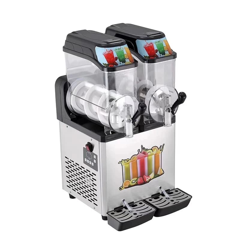Commercial Jieyi GM212 Slushie Machine 2*12L Large Capacity Double Tanks Frozen Drink Maker 800W CE Certified
