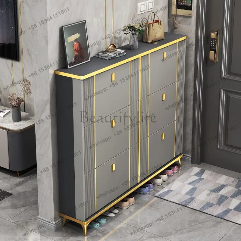 LD Luxury Designer Shoe Cabinet Storage Organizer Living Room Display Modern Shoe Shelf Entrance Hall   Hotel Furniture