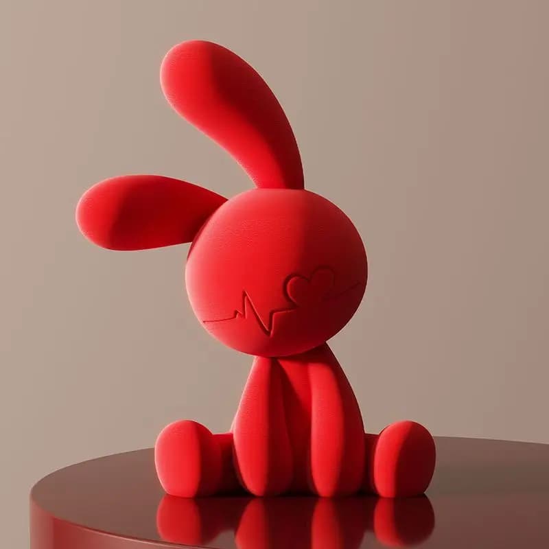 xx-Cute Sitting Rabbit Sculpture Resin Decoration Item Home Livingroom Entrance Statue Accessories Office Figurines Ornaments