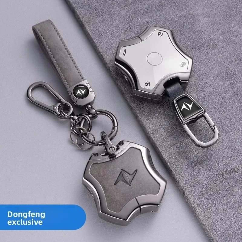 Car Zinc Alloy Leather Car Key Case Cover Holder For Dongfeng DFSK 007 008 Interior Accessories Auto Styling