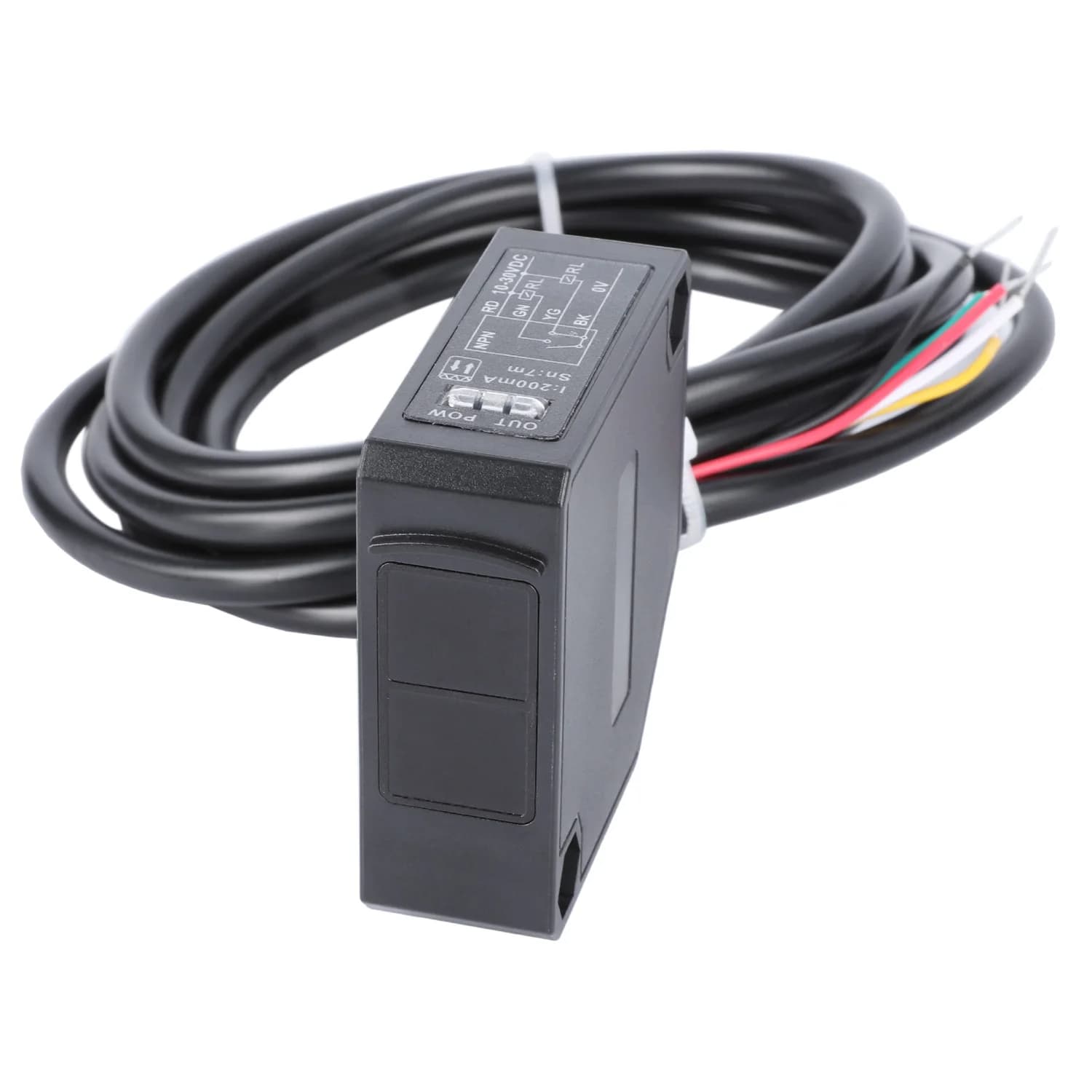 Photoelectric Switch, Infrared Photoelectric Eye Specular Reflection 7M Detection IP66 Protection, Anti-pinch Relay Output