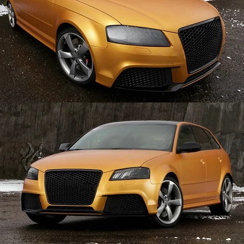 A3 S3 Body Kits Front Bumper Kit for 8P 2008-2012 Styling Grille Black Carbon Fiber Look Auto Accessory